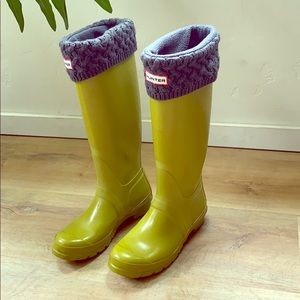 Hunter Boots w/Sock, Original Gloss, Size US 6/7
